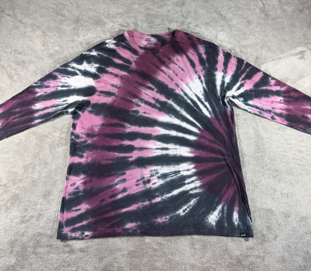 Victoria's Secret PINK One Size Long Sleeve Tie Dye Tunic Tee Shirt Purple Black